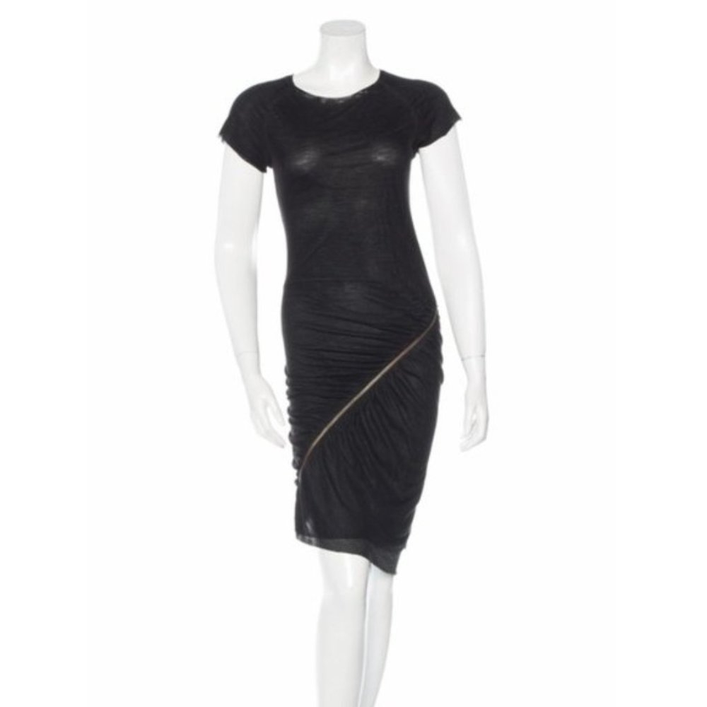 A.L.C. Short Sleeve Knee-Length Black Dress
